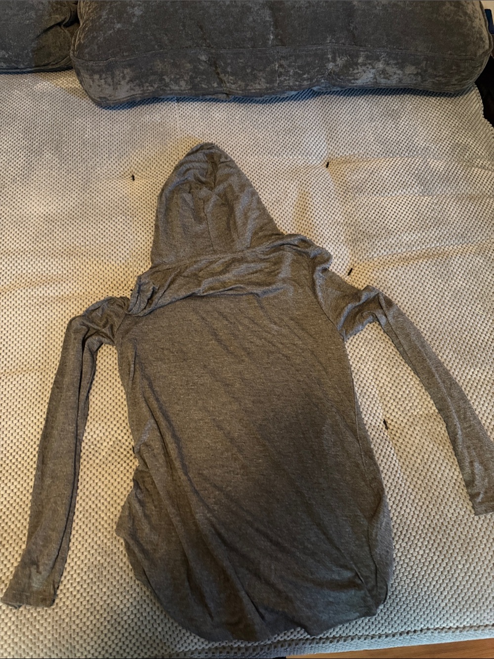 Colosseum Gray Hooded Long-Sleeve Tee with Red Script and Multicolor Stripes - Picture 4 of 4